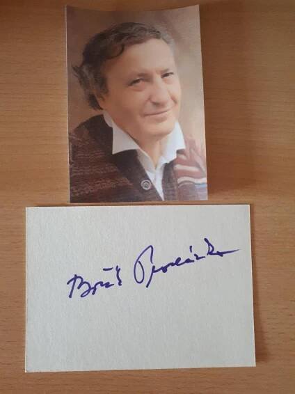 Procházka Bořík, herec, kartička s originálním autogramem - Ostatní sběratelské předměty