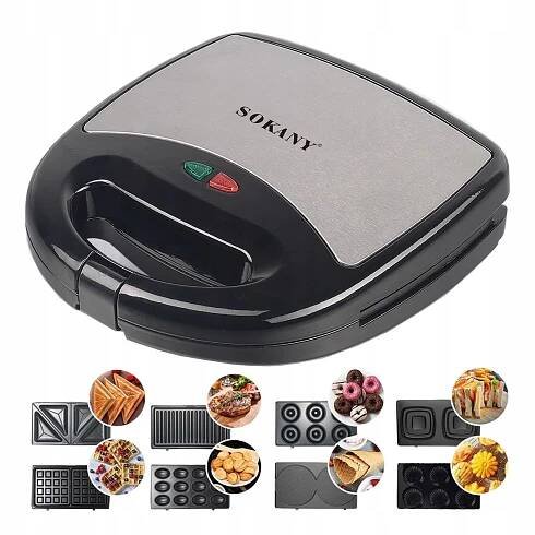 SOKANY 8V1 Multifunkční zařízení 800W Sendvičovač Vaflovač Gril