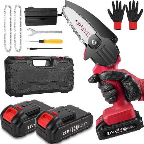 Mini Chainsaw, Cordless Portable Electric Chainsaw with...
