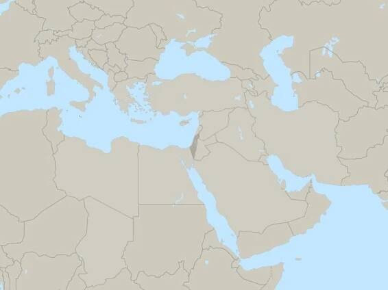 Israel and Palestine country map