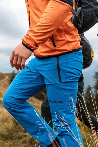 Modré pánské zateplené nepromokavé outdoorové kalhoty ZESTILY