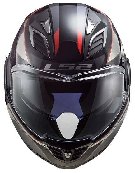 Překlápěcí přilba na motorku LS2 FF900 Valiant II Hub černo-šedo-červená