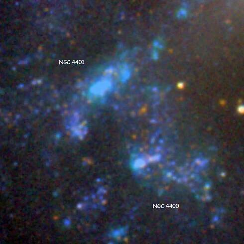 SDSS image of emission nebulae NGC 4400 and 4401
