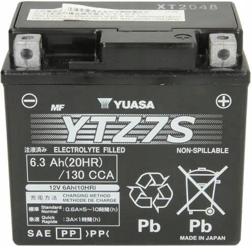 Motobaterie YUASA (originál, aktivovaná v továrně) YTZ7S, 12V, 6Ah