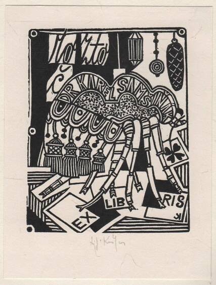 Kašpar, Ladislav Josef – Roztoč, exlibris Dr. Karel Samšiňák