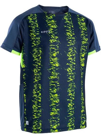 Kinder Fußball Trikot kurzarm - Viralto Solo dunkelgrau/gelb gestreift