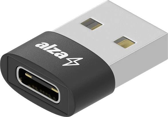 AlzaPower USB-A (M) to USB-C (F) 2.0 černý
