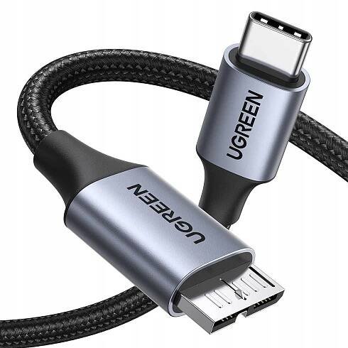 Kabel USB C / Micro Usb-B 3.0 Ugreen Us565 5 Gb/s 3A 1M - šedý