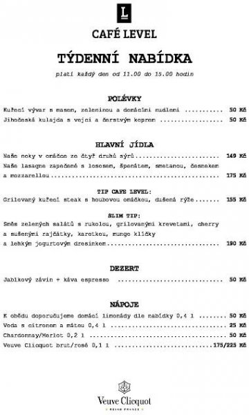 tydenni menu – test 01 – Café Level