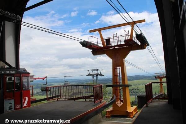 Pohlednice od visuté lanová dráhy na Fichtelberg