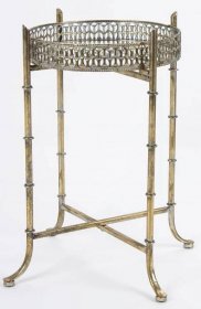Kovový stolek bar květinový záhon staré zlato zrcadlo Série Gatsby