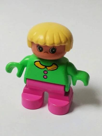 H456 DUPLO HRANÁ FIGURKA DÍVKA BLOND ZELENÝ SVETR