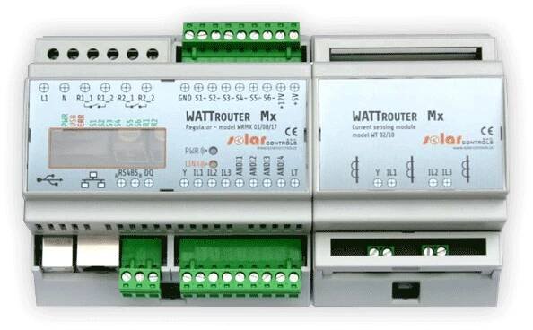 Regulátor a měřicí modul Solar Controls WATTrouter Mx