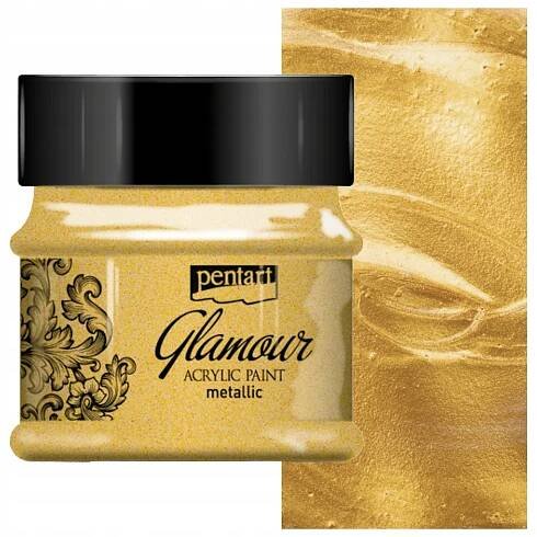 BARVA AKRYLOVÁ metalická Glamour Pentart na decoupage ZLATO BOHATÉ 50 ml
