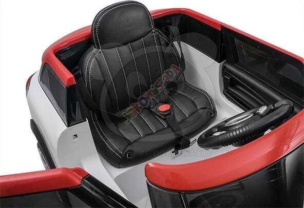 Elektrické autíčko Mini Moris, 2.4GHz, Eva kola, kožená sedačka - bílé - obrázek 8