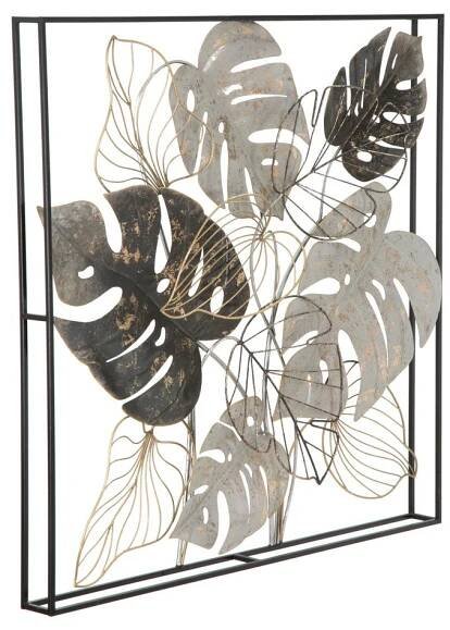 Nástěnná kovová dekorace Mauro Ferretti Leaf, 80,5 x 80,5 cm