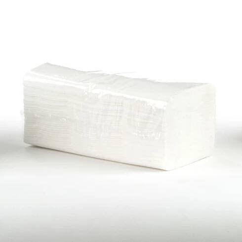 Papír. ručníky ZZ 2vr., 25x23cm, 3000ks, celuloza, bílé