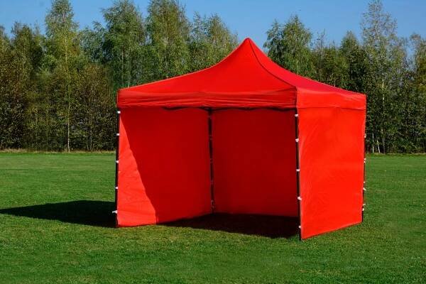 Silný nůžkový zahradní party stan 2x2m ČERVENÝ