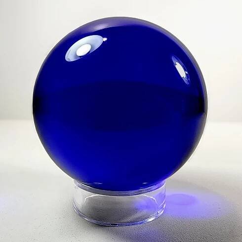 Slide 2 for 80mm Cobalt Blue Crystal Ball, Dark Blue Glass Ball, 3.15 Inch