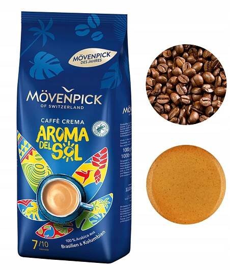 Movenpick des Jahres Caffe Crema Aroma del Sol káva zrnková arabica 1 kg