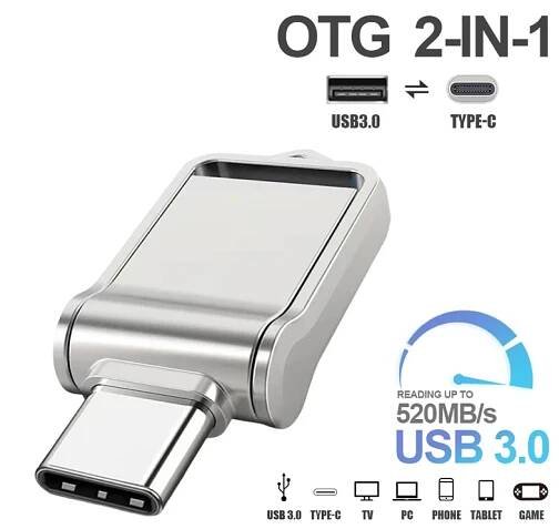 2v1 USB-C a USB Flash disk 128GB mini OTG