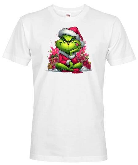 Pánské triko Grinch s dárky - skvělé vánoční triko