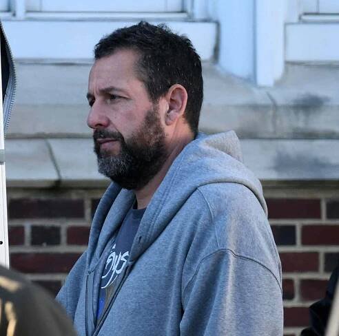 Adam Sandler on the set of "Happy Gilmore 2" on November 8, 2024 in Kearny, New Jersey