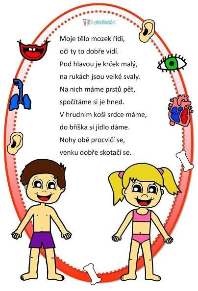 Pin di Andrea Slepičková su Básničky MŠ | Tela