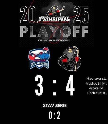 HC Lední Medvědi Pelhřimov » SVE-HCP 3:4 | Poutníci vybojovali u Sázavy čtvrtfinálový mečbol!