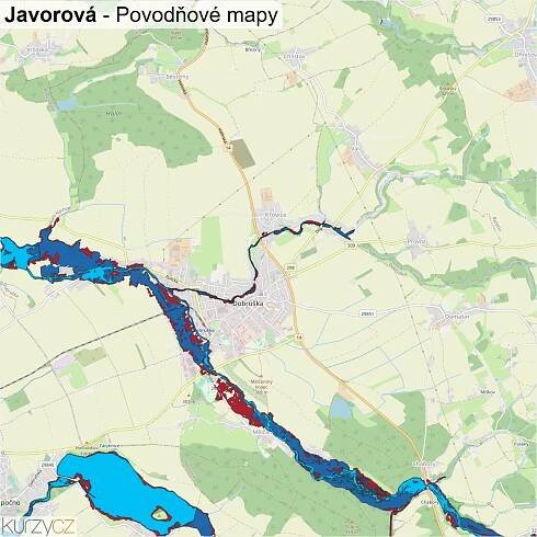 Javorová - mapy | Kurzy.cz
