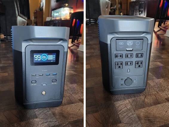 EcoFlow DELTA 2 front and rear ports available.