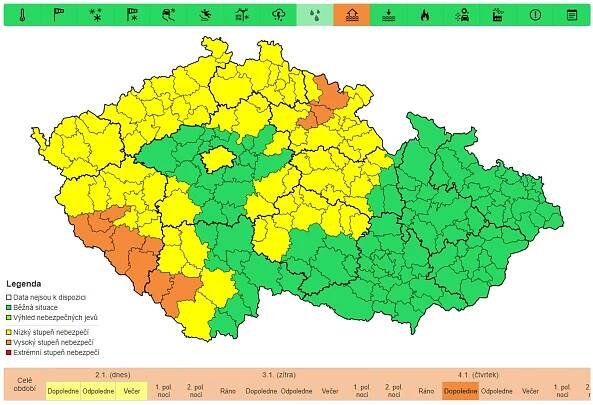 ČHMÚ zpřísnil výstrahu před povodněmi. Ve dvou okresech platilo povodňové ohrožení