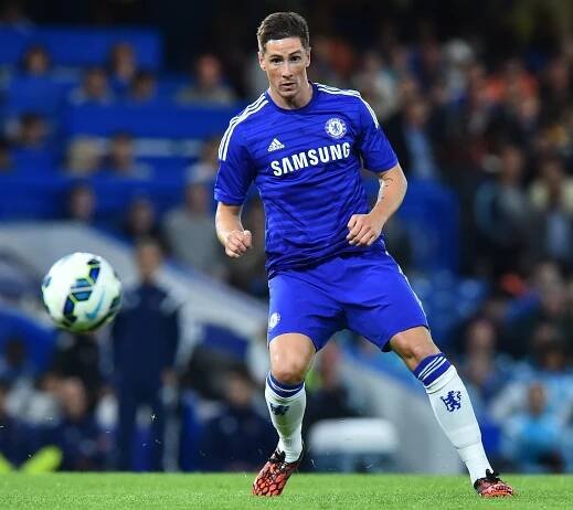 Fernando Torres, Chelsea soccer player, in action.