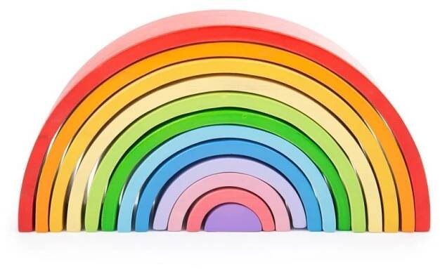 Bigjigs Toys dřevěná skládací duha - Velká | DetskyDum.cz