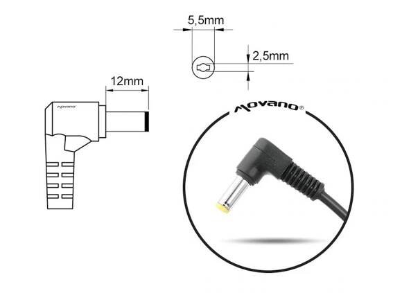 Napájecí adaptér do auta Movano 19v 3.42a (5.5x2.5) 65W pro Asus, Toshiba, Lenov Kód výrobce ADP65KD-B PA-1650-22 ADP-60DWB
