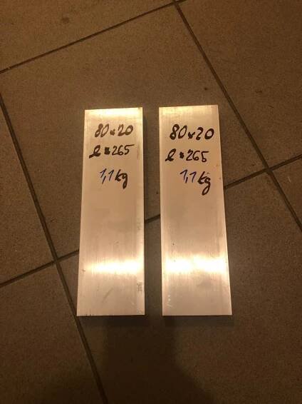 Hliník tyč plocháč 80x 20 délka 265mm AlMgSi0,5 - Podnikání a průmysl