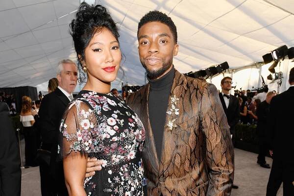Taylor Simone Ledward and Chadwick Boseman