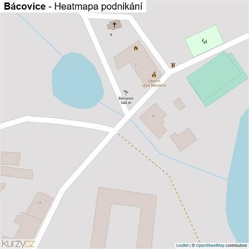 Mapa Bácovice - Firmy v obci.