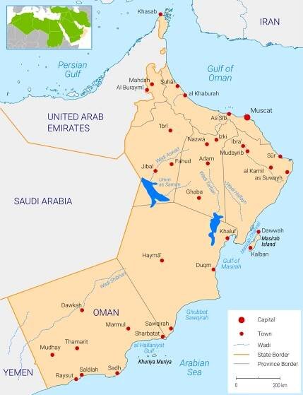 Map of Oman water Fanack 