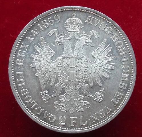 2 Zlatník 1859 B, František Josef I. - Numismatika
