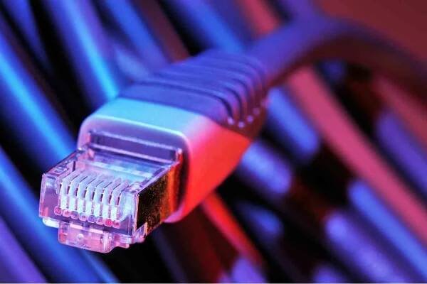 Vysokorychlostní ethernet kabel — Stock obrázek