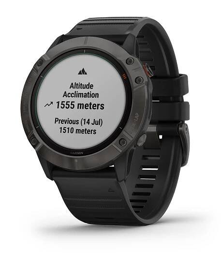 Garmin Fénix 6X Pro Solar, Titanium Carbon Gray DLC, Black band • Wilde.sk