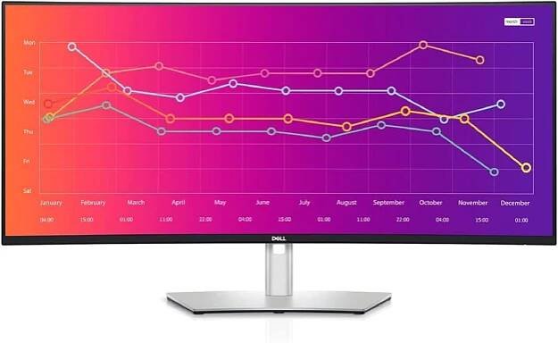 Dell U3821DW UltraSharp Curved USB-C Hub Monitor - 37.52-inch WQHD (3840 x 1600) 60Hz 2300R Curvature Display, 8ms Respons...