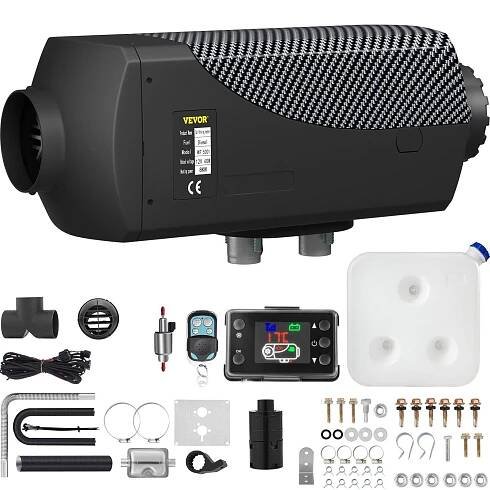 VEVOR Ogrzewanie Postojowe 8kW 12V Ze Zbiornikiem 10L+LCD+Pilot+Tlumik
