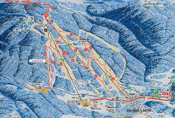 Skiresort Jánské Lázně - mapa