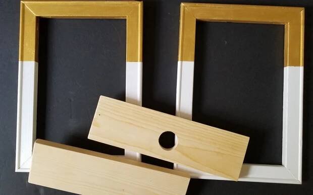 Up-cycle Wood Frame into wall Shelf & Light