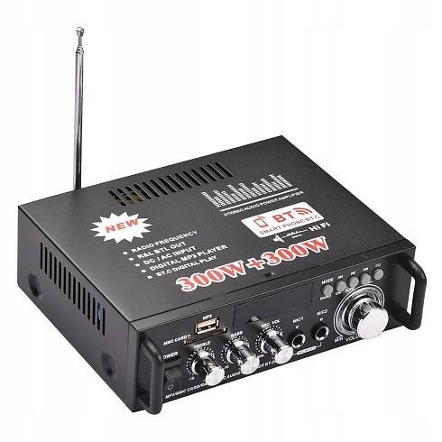 STEREO ZESILOVAČ BLUETOOTH DOCOOLER 12V/220V MINI 2CH LCD HIFI AUDIO RÁDIO