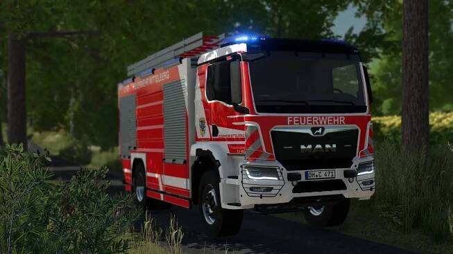 Ziegler TLF4000 MAN TGM TG3 V1.0 FS25 Mod / FS22 mod