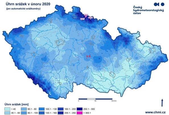 V únoru spadlo na meteorologických stanicích Labská bouda, Dvoračky a Pec pod Sněžkou více než...