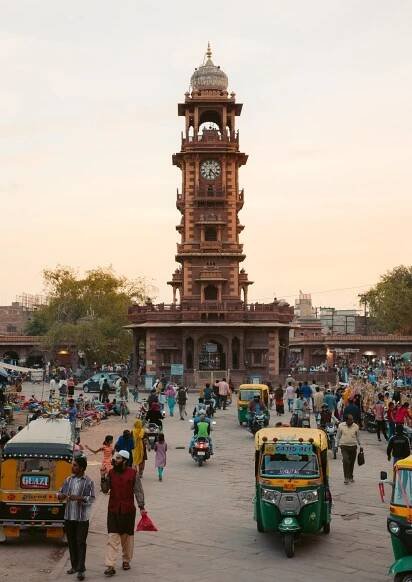 The Ghanta Ghar Clocktower Market in Jodhpur, India